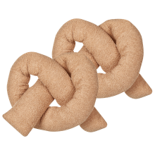 Set of 2 Decorative Cushions GLADIOLUS 172 x 14 cm Boucle Light Brown Solid