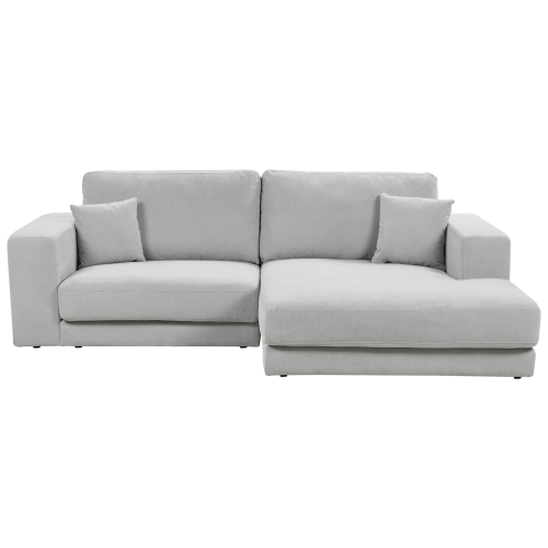 Beliani Corner Sofa 3 Seater LOFOTEN Fabric Light Grey Left Hand