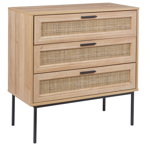 Beliani 3 Drawer Chest PASCO Light Brown