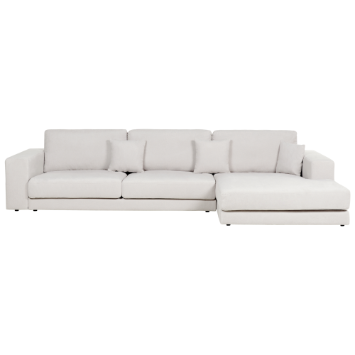 Beliani Corner Sofa 5 Seater LOFOTEN Fabric Off-White Left Hand