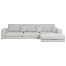 Corner Sofa 5 Seater LOFOTEN Fabric Light Grey Left Hand