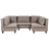 Beliani Modular U-Shape Sofa 5 Seater UNSTAD Fabric Brown 1