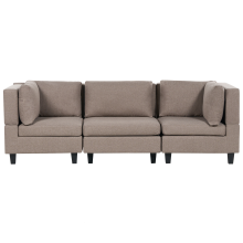 Modular Sofa 3 Seater UNSTAD Fabric Brown
