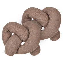 Set of 2 Decorative Cushions GLADIOLUS 172 x 14 cm Boucle Brown Solid