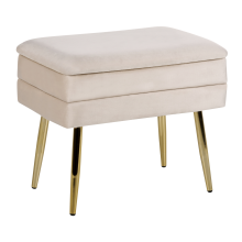 Upholstered Storage Bench ODESSA Velvet Beige