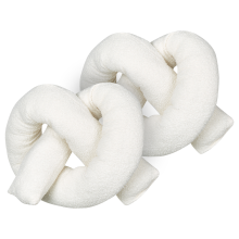 Set of 2 Decorative Cushions GLADIOLUS 172 x 14 cm Boucle Off-White Solid