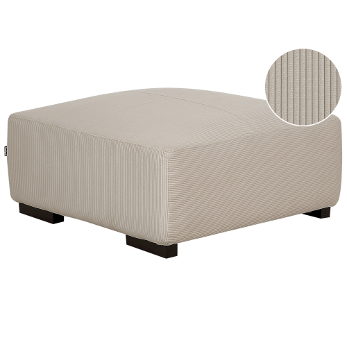Beliani Ottoman LUNGO Corduroy Beige