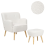Beliani Armchair TUMBA with Footstool Boucle White 1