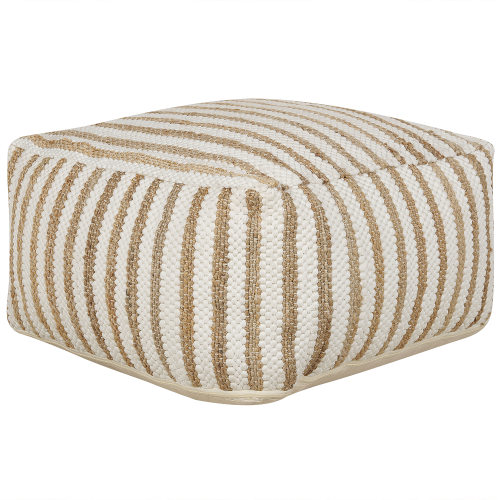 Beliani Pouffe ALMATTI Fabric Beige