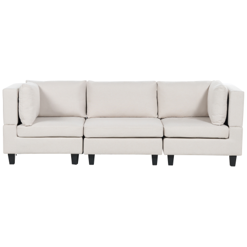 Beliani Modular Sofa 3 Seater UNSTAD Fabric Light Beige