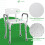 VOUNOT Adjustable Shower Stool w/Backrest & Armrests, Max Load 136 kg, White 5