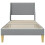 VidaXL vidaXL Bed Frame with Headboard Light Grey 90 x 190 cm Fabric 4