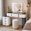 MN Furniture LED Dressing Table Set Mirror Drawers Stool White 1