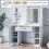 Vanity Desk with LED Lighted Mirror, Drawers & Side Storage Cabinets 4