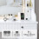 Vanity Desk with LED Lighted Mirror, Drawers & Side Storage Cabinets 5