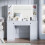 Vanity Desk with LED Lighted Mirror, Drawers & Side Storage Cabinets 8