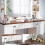 Vanity Desk with LED Lighted Mirror, Drawers & Side Storage Cabinets 2