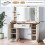 Vanity Desk with LED Lighted Mirror, Drawers & Side Storage Cabinets 4