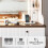 Vanity Desk with LED Lighted Mirror, Drawers & Side Storage Cabinets 5