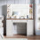 Vanity Desk with LED Lighted Mirror, Drawers & Side Storage Cabinets 8