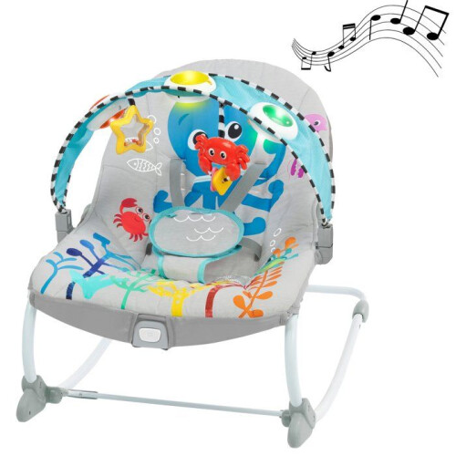 BABY EINSTEIN Babyschaukel Octopus bis 18kg - Babygeschenk, Festposition oder Wippfunktion, Musik und Licht
