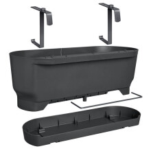 Balconnière - GREENVILLE EASY BALCONY - Kunststoff - Schwarz - 21,2x52xH19,4cm - 100% recycelt - ELHO