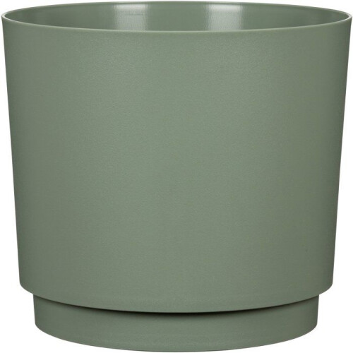 Cache-pot PLANO - Kunststoff - Hellgrün - Rund - Ø25xH22cm - Garden ID