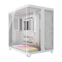 PC-Gehäuse - CORSAIR - AIR 5400 LX-R LINK Tempered Glass Mid-Tower - RGB-Lüfter mit umgekehrtem Rotor - Weiß