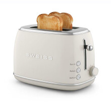 Vintage Toaster 2 Schlitze - SWEISS - GRS8 - 850 W - Einstellbarer Thermostat - Beige