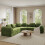 Modular Sectional Large Chenille L-shaped Sofa Green 9