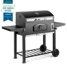 VonHaus Charcoal BBQ 2 in 1 American Style Barbeque Grill and Wood Smoker XXL