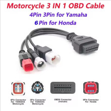 ELM327 V1.5 OBD2 Scanner with 3-in-1 Connector for 3+4pin & 6pin, PIC25K80 Chip Motorcycle Diagnostic Tool