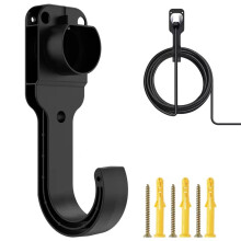 EV Charger Cable Holder with Hook - Type 2 Charging Cable Organizer Wall Mount Bracket Heavy Duty Holder for Home Garage