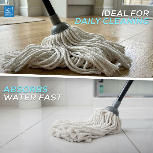 Highly Absorbent Cotton Mop Set with Spare Head 2
