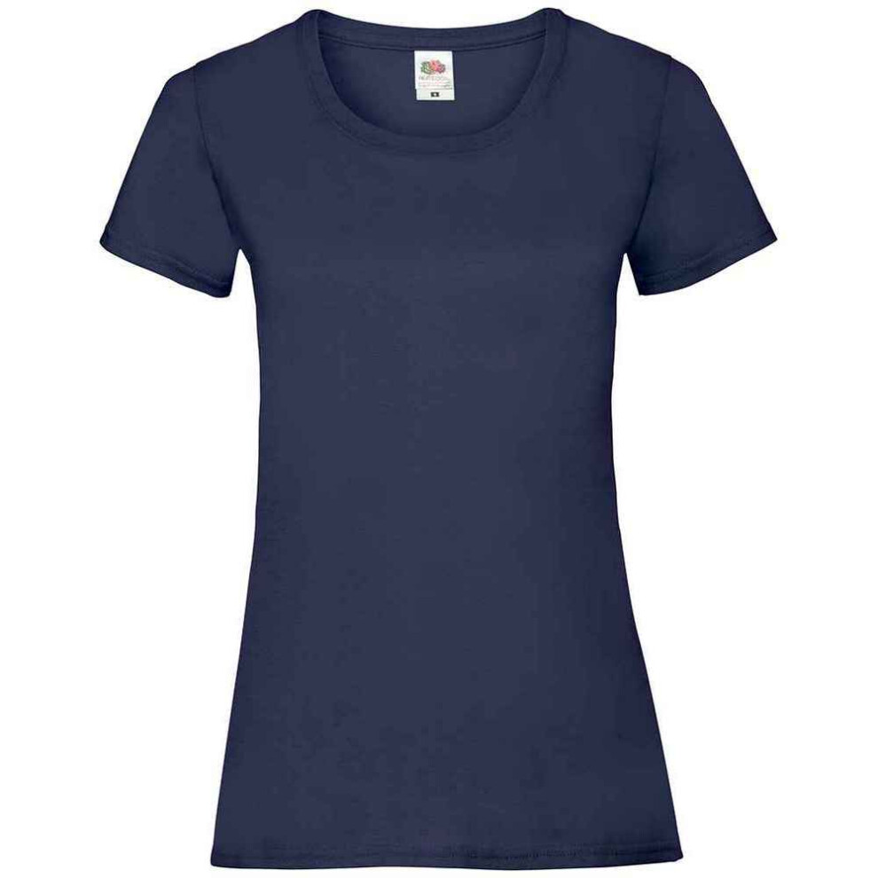 Fruit Of The Loom (8 Uk, Deep Navy) Womens/Ladies Valueweight Heather Lady Fit T-Shirt