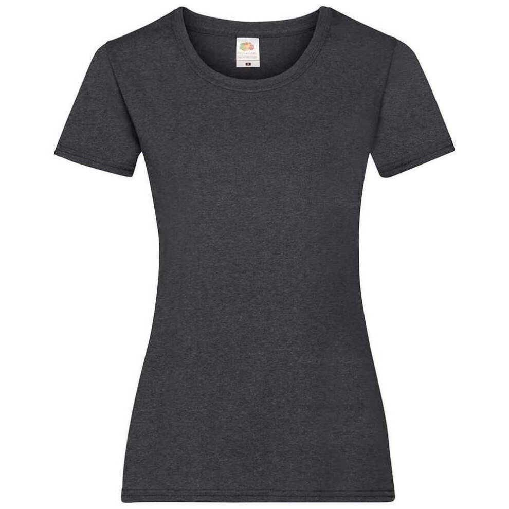 Fruit Of The Loom (14 Uk, Dark Heather Grey) Womens/Ladies Valueweight Heather Lady Fit T-Shirt