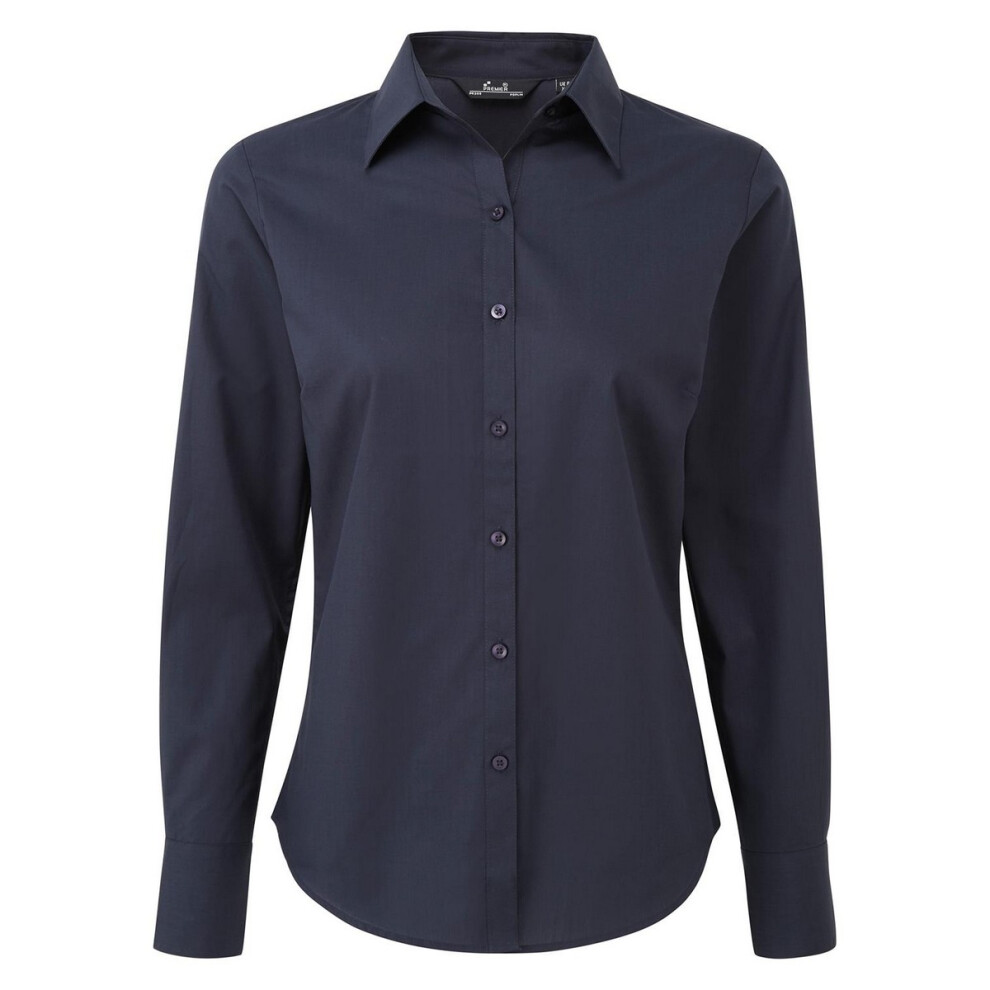 Premier (28 Uk, Navy) Womens/Ladies Long-Sleeved Shirt
