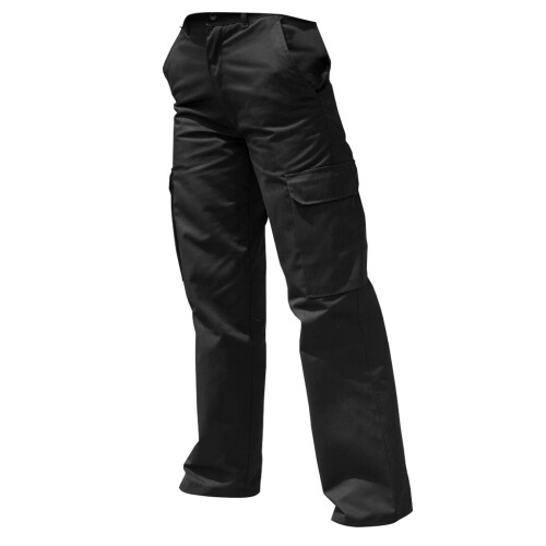 (10/R, Black) Warrior Womens/Ladies Cargo Workwear Trousers
