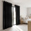 (Black, 66'' x 72'' (PAIR)) BLACKOUT EYELET CURTAINS READY MADE PAIR+2 TIEBACK 1