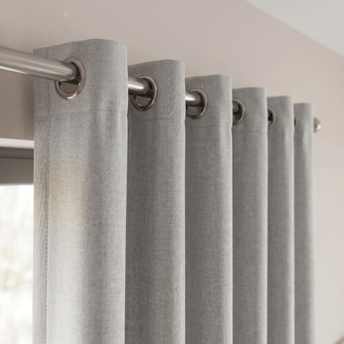 (Silver, 90'' x 90'' (PAIR)) BLACKOUT EYELET CURTAINS READY MADE PAIR+2 TIEBACK 1