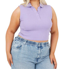 (16 UK, Violet) Brave Soul Womens/Ladies Sleeveless Crop Top