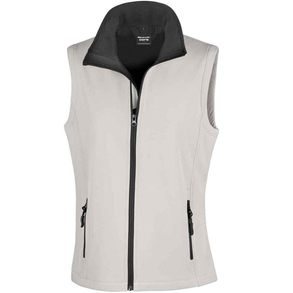 Result (Xxl, White/Black) Womens/Ladies Core Printable Soft Shell Bodywarmer