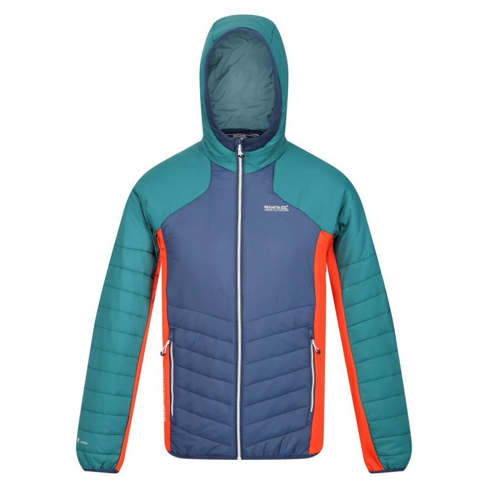 Regatta (S, Admiral Blue/Pacific Green) Mens Trutton Hooded Soft Shell Jacket