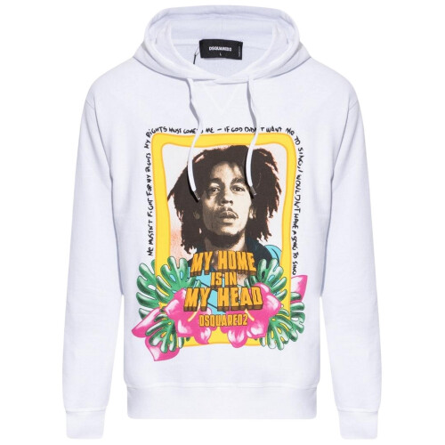 Dsquared2 (M, White) DSquared2 Mens Bob Marley Hoodie
