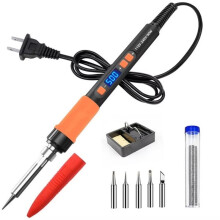 90W Lötkolben-Kit LCD Digital Schnelles Heizen Schweißheizstift mit Lötkolben-Spitzen Professionelle Qualität US-Stecker