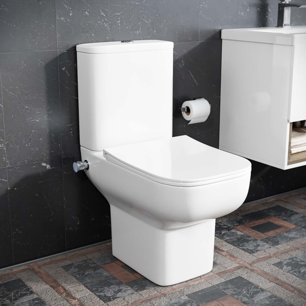 B&Q - Rimless Square Close Coupled Toilet Pan With Integrated Bidet - Image 2