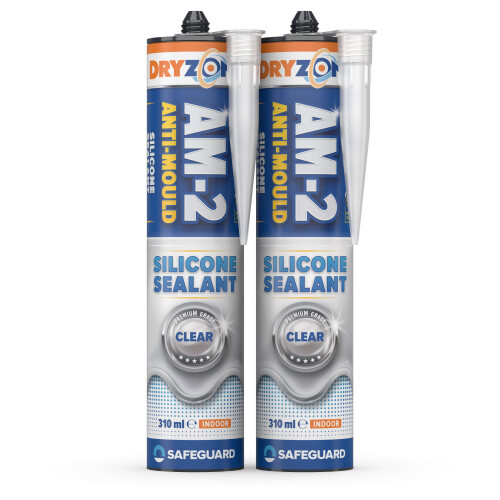 (2 Pack) Dryzone Anti-Mould Silicone Sealant Clear 310ml