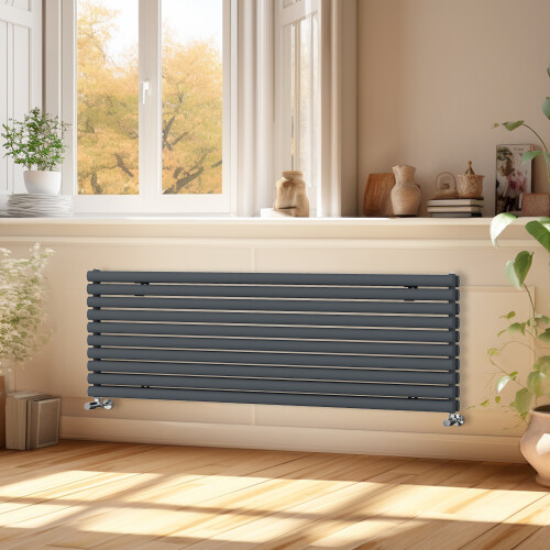 (1800x590mm) Right Radiators Horizontal Vertical Oval Column Designer Radiator Double Panel Rads