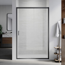 ElEGANT 1000mm Sliding Shower Door with Black Frame, 6mm Glass Sliding Door Panel