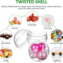 100pcs Clear Plastic Fillable Balls Smooth Reusable Twist Capsule for Kids Easter Party Diy  Storage Claw Machine